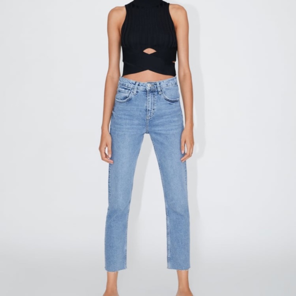 Zara hi-rise ankle length jeans
